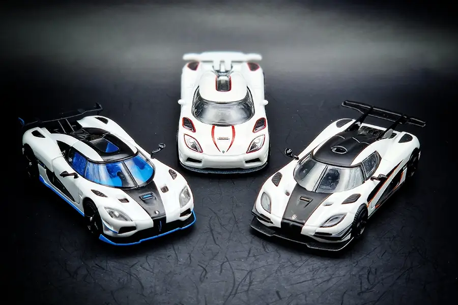 Koenigsegg Agera R, RS and One:1 by Hot Wheels and Tarmacworks