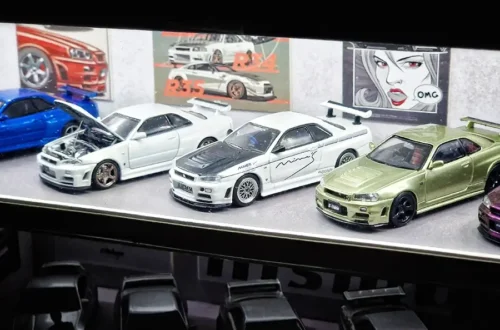 Nissan Skyline GTR R34 Models from Inno64, MiniGT, Tomica, Time Micro, Stance Hunters in 1:64 scale