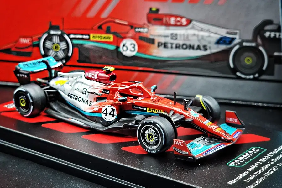 TARMAC WORKS OWNERS CLUB 2023-2024 Membership with 1/64 Mercedes-AMG F1 W13 E Performance Mercedes-AMG 55th Anniversary Showcar - Belgian Grand Prix 2022